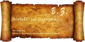 Borbély Zulejka névjegykártya